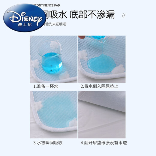 Disney Urin-Trennkissen Baby wasserdichte waschbare Baumwolle atmungsbezogene Kinderwindelpolster Großgröße Ganzbett Herbst- und Winterblatt Matratze Pink Square- [Klasse A reines Baumwoll erhältlich auf beiden Seiten] 150 x 180 cm