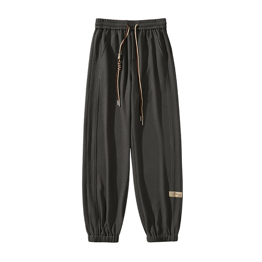 Kau -Waffel -Label Casual Hosen für Herbst Herren INS Trendy Designhosen für die hübschen trendigen Trendmarke Füße mit geschnittenen Hosen [Hausverkaufsbestellungen werden sofort reduziert] K1049 Black 5xl 200 bis 230 Jin [Jin gleich 0,5 kg] kann getragen werden