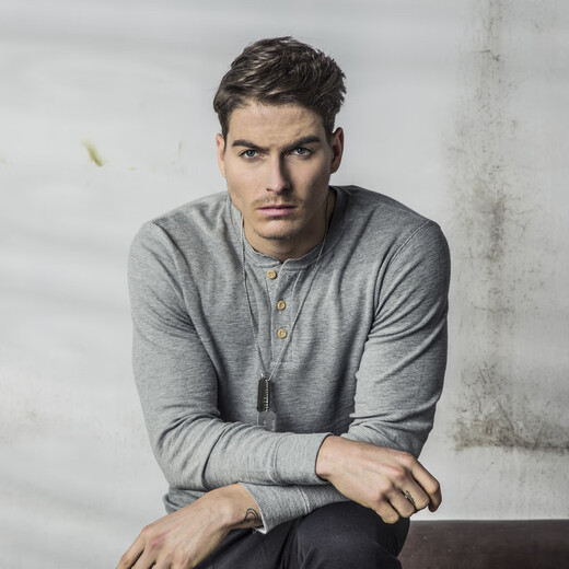 AKCLUBAK men's new retro Henry collar pure cotton bottoming shirt simple casual long-sleeved T-shirt men 2409700 floral gray L