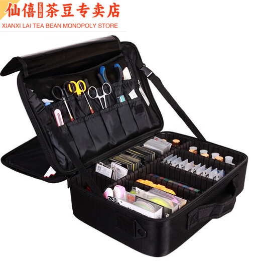 Fishing storage bag, fishing gear, multi-functional storage box, supplies equipment, fishing gear bag, fishing tool box accessories, small double layer 26*22*10cm portable