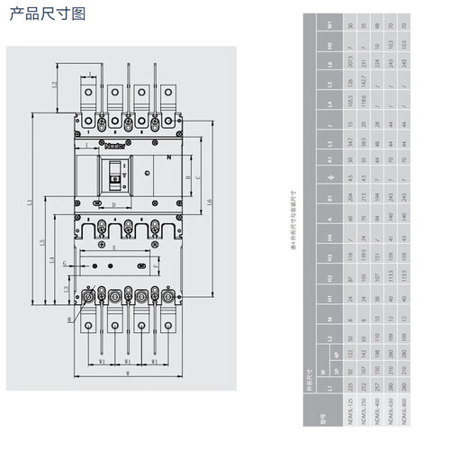 Interruptor de aire de liangxin (Nader) interruptor de fuga de estuche de plástico NDM3L-122250A400A630A4P 31 3P