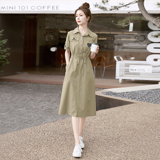Cypress House Mid-length Dress 2025 Spring and Summer New Women's Slit Bed and Slimming Shirt Skirt