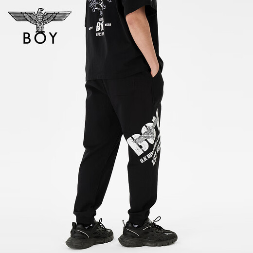 Boy London pantalones modernos de estilo neutral de primavera y verano logotipo de logotipo impreso pantalones deportivos grises n15807 gris l