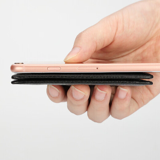 The9 (V.NINE) card holder, business card holder, thin cowhide leather driver's license leather case, anti-theft brush, NFC anti-degaussing bank card holder, mini small wallet, men's gift for husband, boyfriend's birthday gift, Valentine's Day, New Year's gift, black