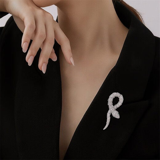 Qlady Year of the Snake brooch, high-end brand corsage, light luxury suit pin, collar pin, high-end accessories, snake comes to run gift