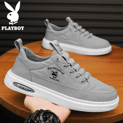 Playboy (Playboy) zapatos para hombres 2025 zapatos de lona de verano zapatos de moda zapatos casuales transpirables para hombres gris 41