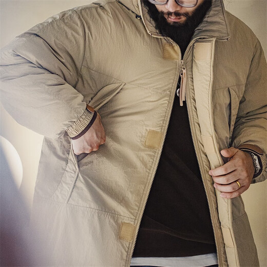 Veste en coton à capuche American American Retro PCU Hooded Moulaineering Maltingheering Moyen-le long du parc de coton épaissi
