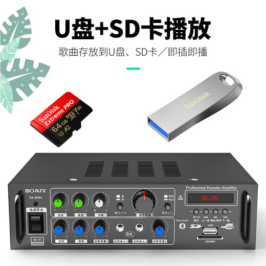 索爱（soaiy）CK-M66Y【国家补贴】家庭影院KTV音响套装卡拉OK点歌机一体机电视门店会议室设备专业功放音箱话筒