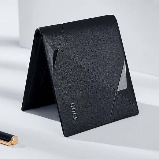 Golf (GOLF) men's wallet first-layer cowhide horizontal wallet multi-card slot short wallet lightweight gift box gift for boyfriend