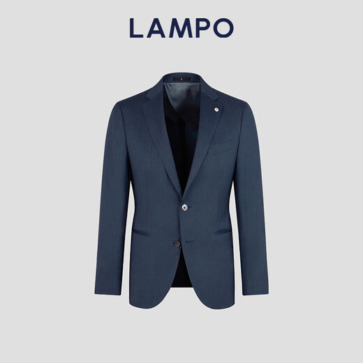 Blue Leopard (LAMPO) silk and wool two-color business suit suit for men medium blue slim fit light formal wedding dress suit top jacket suit (medium blue) 50 (175/100) C