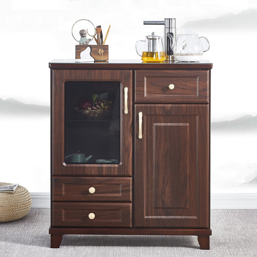 Zifei (Zifei) Máquina de barra de té de madera maciza Dispensador de agua doméstica Totalmente Automático Chino 2024 Nuevo gabinete de sala de estar Integrado 6626 colores con hielo cálido