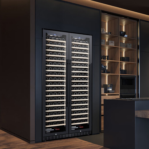 Vinocave red wine cabinet constant temperature wine cabinet moisturizing large capacity double-door embedded home living room white wine grape glass cold storage ultra-thin model can be customized JC-900H full shelf - 600L