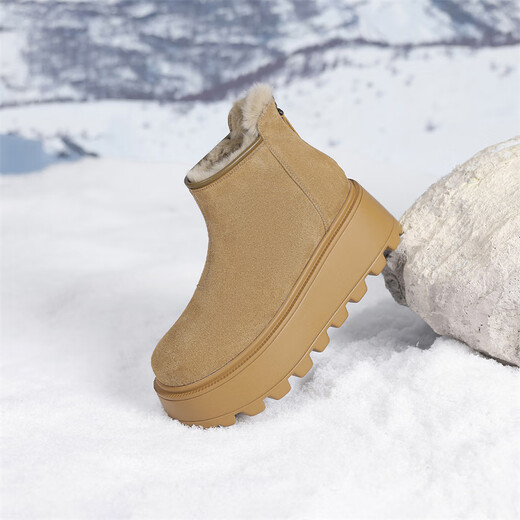 Daphne (Daphne) Botas de nieve con suela gruesa para mujeres 2024 Invierno Nuevas botas de pan tibio botas cortas botas de invierno Amarillo 38 (240 mm) Tamaño estándar