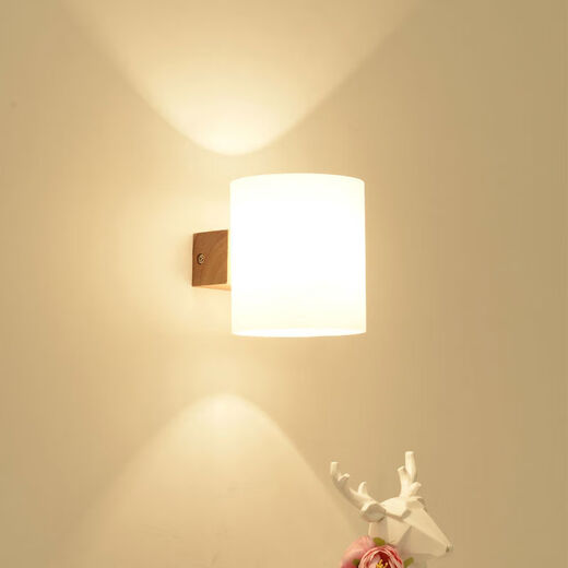 Yaotian Bedside Lamp Bedroom Home Wall Lamp Wall Mounted Stair Master Bedroom Aisle Modern Simple Creative LED Lamp 6038 Solid Wood White Light