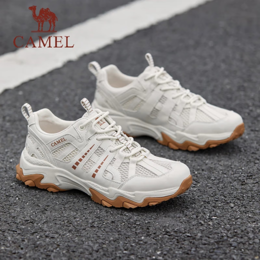 骆驼（CAMEL）女鞋户外徒步鞋夏季新款透气登山鞋运动休闲鞋子女 G24M342693 熊猫色（米白/黑女） 38