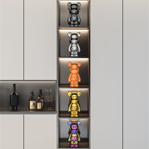 Jizhao Internet celebrity violent bear high-end suit decoration living room entrance TV cabinet wine cabinet display cabinet light luxury home decoration 28cm Care Bear six-piece set No Specifications