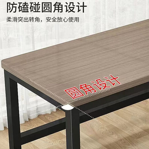 Huakai Zhixing Computer Desk Desk Small Apartment Small Table Home Study Table Writing Office Desk E-sports Long Table BGZ736 Walnut Noodle + Black Table Stand 100*60 Single Table
