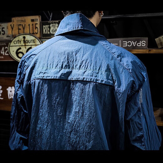 OLJ light luxury high-end brand summer quick-drying fishing sun protection clothing men's loose outdoor travel mountaineering sports sun protection clothing black M 100-120Jin Jin equals 0.5 kg