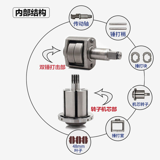 XMSJ定制锐研1/2气动小风炮精-工岩3821轮胎大扭力东岛5013风动扳手维 东岛3890单只900扭力