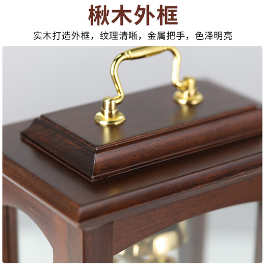 Hanshi (Hense) solid wood mechanical desk clock Chinese style living room wind-up desk clock creative retro sitting clock ornaments clock HD03 German Hemler 14-day movement