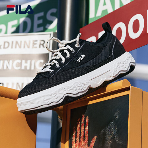 斐乐（FILA）官方男鞋ROCK岩石鞋帆布鞋新款时尚休闲鞋 黑-BK 41