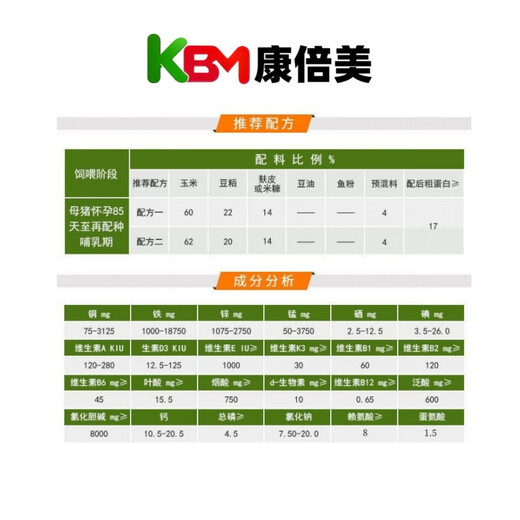 Combimex 4% premixed pig feed for lactating sows, dedicated for breeding, direct supply 20kg W8812 ingredients 1000Jin Jin is equal to 0.5kg