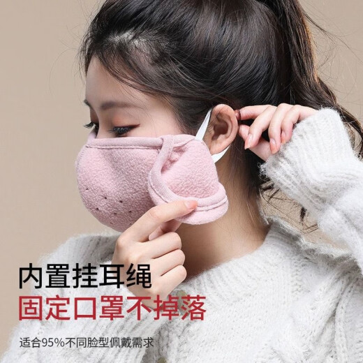 Feikawei warm mask for men and women, autumn and winter windproof and coldproof mask and earmuffs, winter full face sun protection ear protection breathable mask, black warm mask