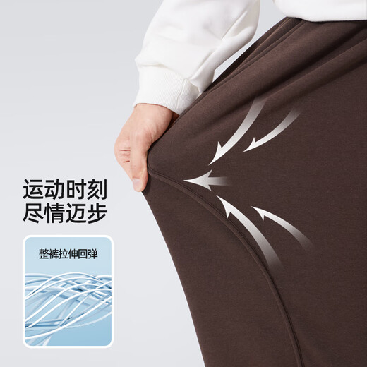 骆驼（CAMEL）男装休闲卫裤冬季棉感加绒保暖宽松弹力束脚长裤子M14CA5E739