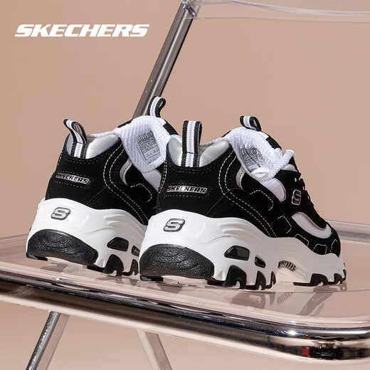 Skechers Panda Shoes Women's Thick Soled Casual Shoes Cushioned Sports Shoes Breathable Dad Shoes 8