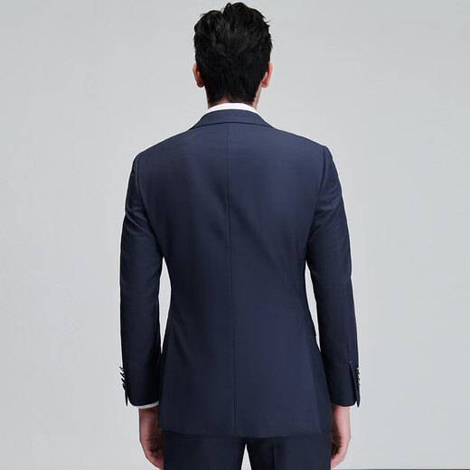 Announcement Bird Suit Men's Preferred Jade Ice Silk Fiber Business Casual Wool Suit Pants Suit Men's Crown Blue Small Texture Bright Silk 46 A(170/92) /Please note waist or pants