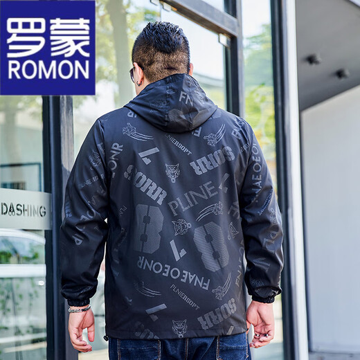 罗蒙（ROMON）夹克男春秋季2025新款夏季薄款透气男士外套高档休闲潮流品牌男装 826款春秋款黑色 2XL (140-160斤)