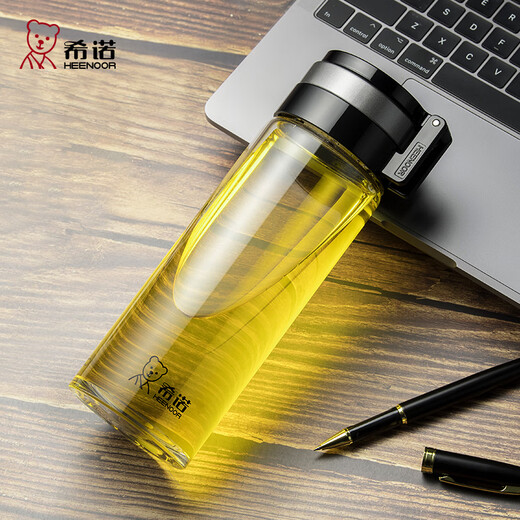 
Sino single-layer glass cup car-mounted men's large capacity portable tea cup with filter mesh thickened water cup XN-6075/6076 Glass cup: 6075-480ML+ cup set cup brush 360ML-695ML