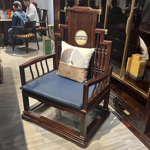 Asana new Chinese style desk boss table ebony wood high-end executive desk all solid wood president chairman office 2.6 meters boss table (golden silk crabapple wood)