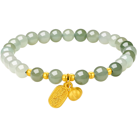 Saturday blessing, wealth, wealth, beauty, jade gold, Hetian jade bracelet for women Y1910850 17cm birthday gift