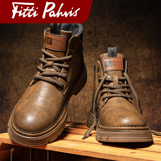 FITTI PAHRIS LUXE LUXEUR MARTIN BOOTS MEN'S 2025 Été Nouveau style non glissé résistant aux chaussures pour hommes en cuir authentique Anti-odor Boots Men's Men's Brown [Brand Martin Boots] Édition limitée 44