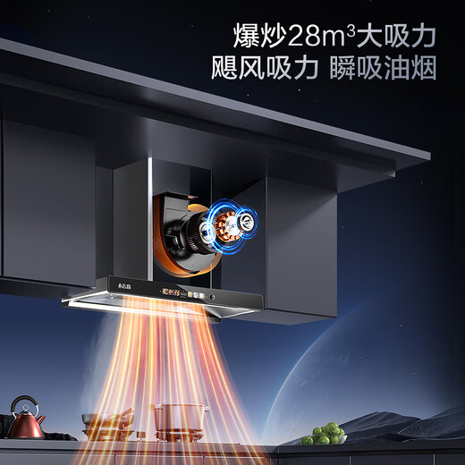 志高（CHIGO）【国家补贴 立减20%】抽油烟机 家用欧式顶吸油烟机 大吸力 小型自清洁抽烟机 挥手智控 语音智能 高配900宽+五键体感控制+自动清洗+自行安装