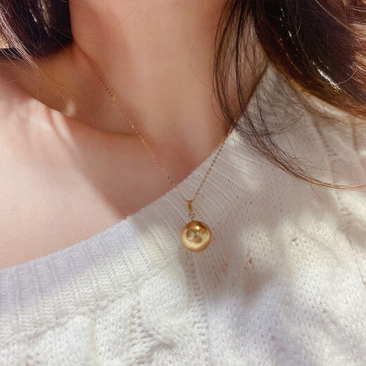 Xuecong Korean fashion popular 14k gold pendant, exquisite temperament and versatile gold pearl pendant neck chain clavicle pendant pendant (without chain)
