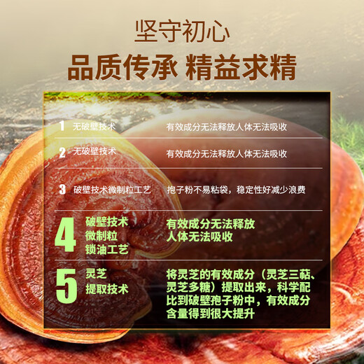 
Beizhitang Breaking Wall Ganoderma lucidum Spore Powder Changbaishan Ganoderma lucidum Extract Triterpene Spore Oil Soft Capsules Enhance Immunity Health Products Ganoderma lucidum Breaking Wall Spore Powder 120g (Fifth Generation Concentrated Type)