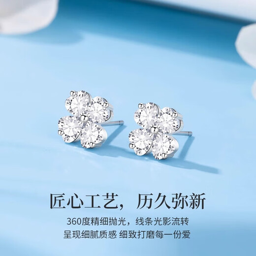 Core luxury sterling silver S999 pure silver four-leaf clover earrings women's light luxury earrings 2025 new ear piercing high-end earrings a pair of four-leaf clover earrings