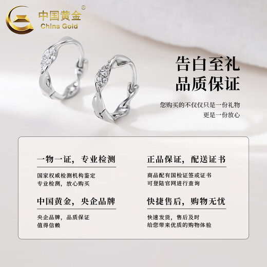 CHINA GOLD Pure Silver Mobius Earrings Women's Sterling Silver Earrings Earrings Earrings Chinese Valentine's Day Birthday Gift for Girlfriend Pure Silver Mobius Earrings + Brand Gift Box