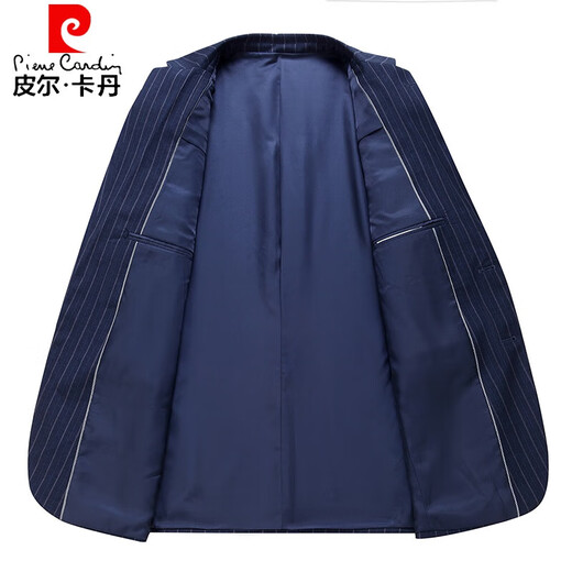 Pierre Cardin light luxury high-end striped suit suit men's brand-name high-end two-piece suit middle-aged men's high-end business dress TX9801 Gray 170 yards It is recommended that 100 Jin Jin equals 0.5 kg -120 Jin Jin equals 0.5 kg
