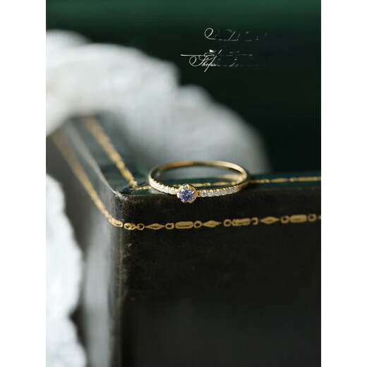 Yujingji Fat Donglai quality tanzanite ring Japanese style light luxury exquisite super flash dream blue purple tanzanite zircon 925 silver standard color gold Hong Kong No. 8