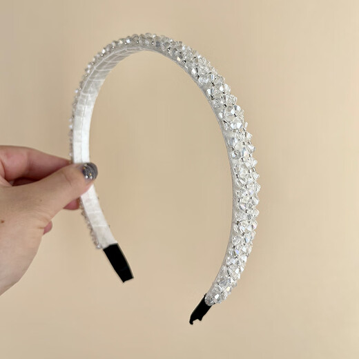 Tang Funi headband women's high-end going out headwear headband girls children's rhinestone headband face wash headband headband women 2024 new style champagne color