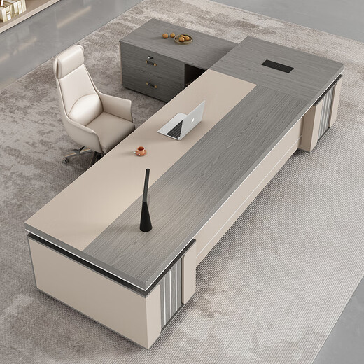 Boss desk office desk and chair combination simple modern office manager desk supervisor desk president executive desk single table 2.2 meters boss table + boss chair