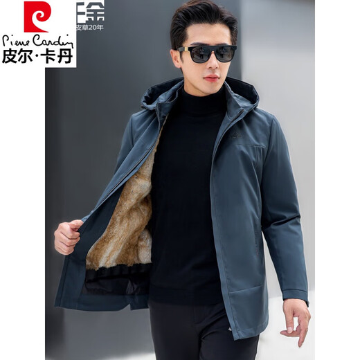 皮尔卡丹（pierre cardin）新款海宁皮草派克服男貂内胆皮毛一体男士短款貂皮大衣厚外套冬季 黑色-B款【貂皮内胆】 M 170【适合100-120斤】