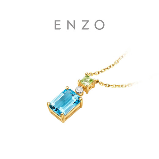 Chow Tai Fook ENZO Classic Colorful 18K Gold Topaz Peridot Diamond Necklace for Women EZV8887