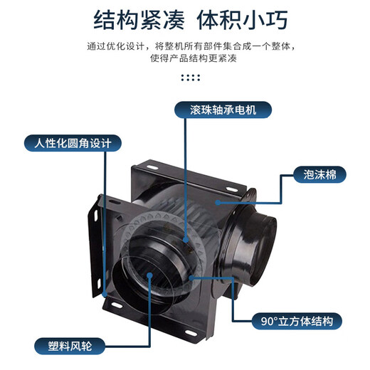 XMSJ适用于一拖二排风扇分体管道风机酒店卫生间换气扇强力抽风机静音 DPT10-11150风量电泳