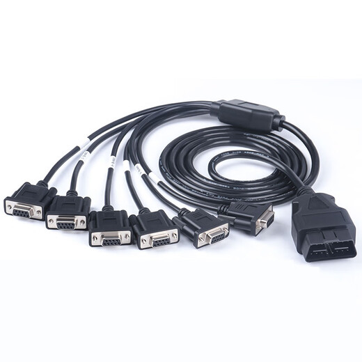Car OBD male to 6 DB9 female interfaces Serial RS232 diagnostic tool gateway cable Ethernet cable 3.5 meters