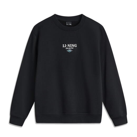 Li Ning plush sweatshirt Xiao Zhan same style for men and women's new winter round neck thickened warm pullover AWDU679 -3 black XL