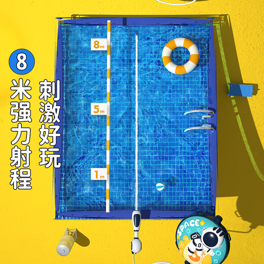 儿童背包水枪玩具喷呲水枪泼水节沙滩戏水抽拉式大容量书包喷水 太空系列2.5L启程-宇航员947 标准配置